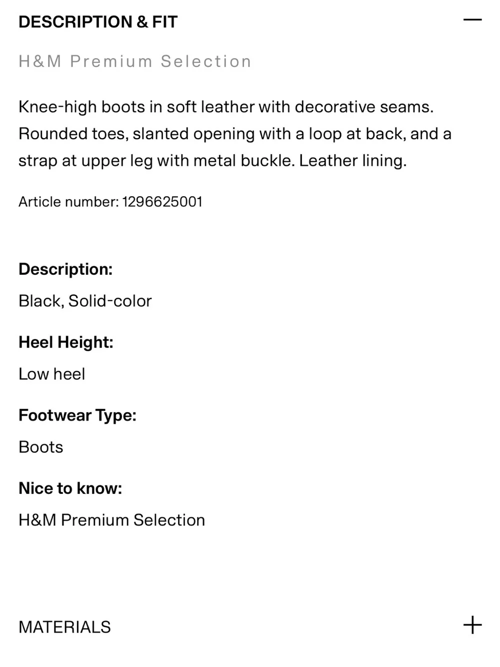 Nwt H&M Women's KNEE-HIGH Genuine LEATHER BOOTS size 6 (37)